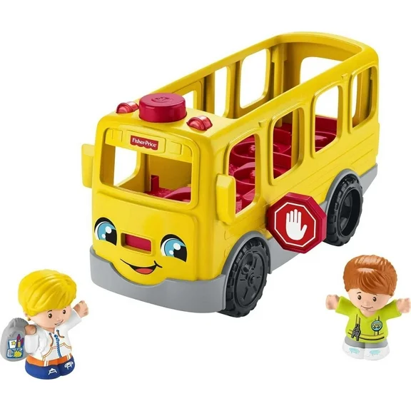 Little People Musical Toddler Toy Sit With Me School Bus with Lights Sounds & 2 Figures for Ages 1  Years,Brown