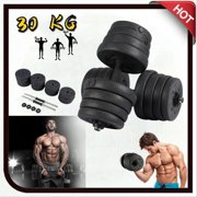 Practical Weight Dumbbell Set 66 LB Adjustable Cap Gym Barbell Plates Body Workout Exercise Muscles