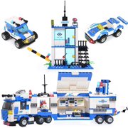 Exercise N Play City Police Building Blocks, Mobile Command Center Building Blocks with Cruiser, Off-Road Police Car, Best Education Learning & Roleplay STEM Toy Gift for Boys Girls 6-12 (776 Pcs)