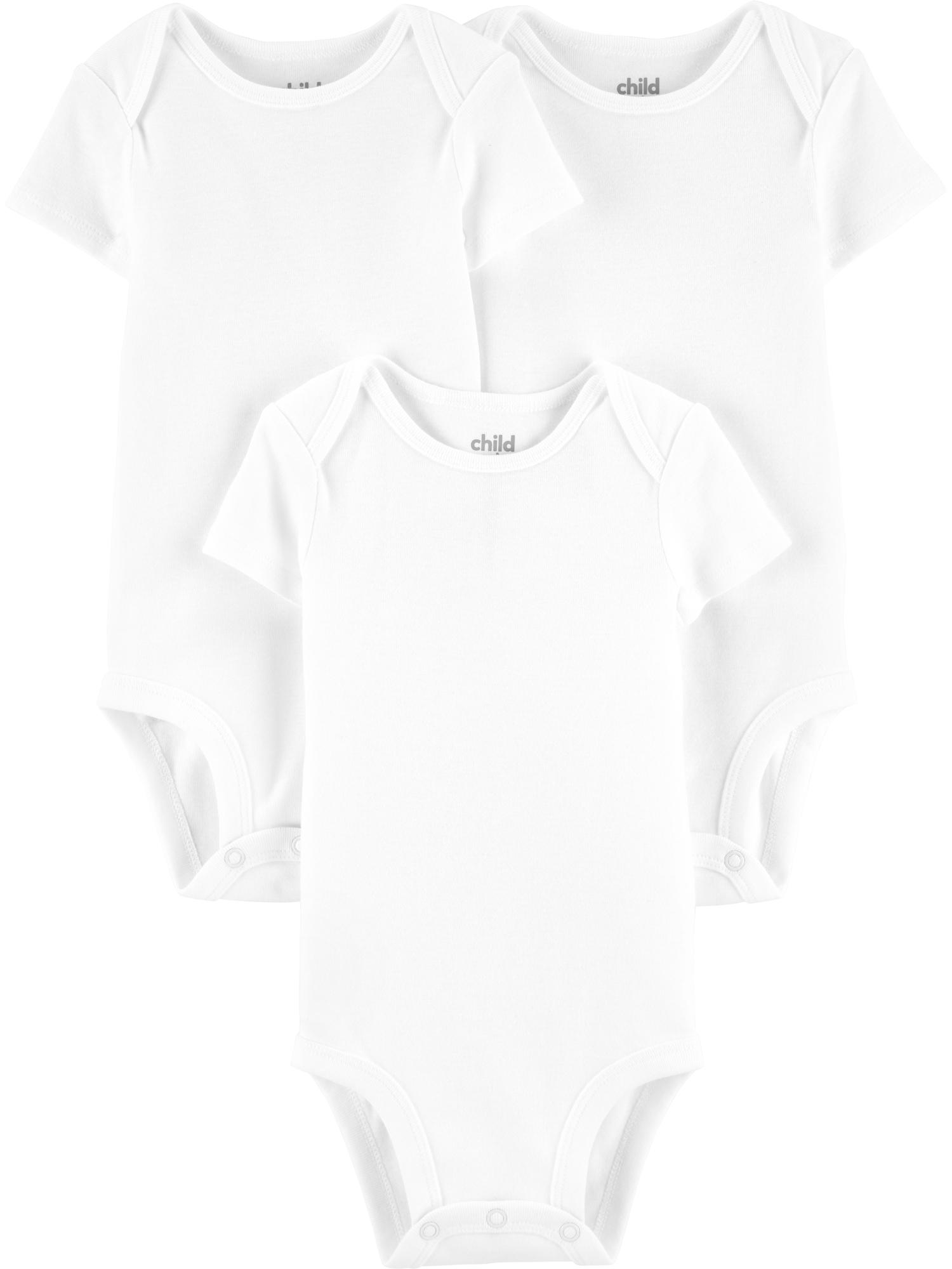 Carter's Child of Mine Baby Boys & Girls Short Sleeve Bodysuits, 3 Pack (Preemie-18M)