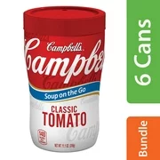 (6 Pack) Campbell's Soup on the Go Classic Tomato Soup, 11.1 oz. Cup