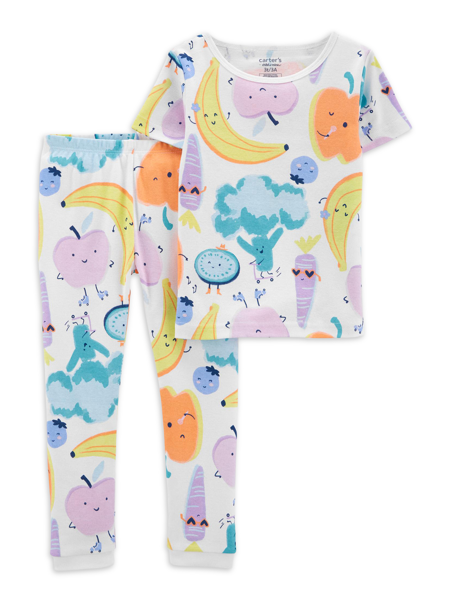 Carter's Child of Mine Toddler Girl Cotton Top and Pants Pajama Set, 2-Piece, Sizes 12M-5T