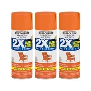 (3 Pack) Rust-Oleum American Accents Ultra Cover 2X Satin Rustic Orange Spray Paint and Primer in 1, 12 oz