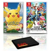 Pokemon: Let's Go, Pikachu! and Super Smash Bros - 2 Games For Nintendo Switch
