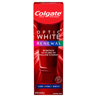 Colgate Optic White Renewal Teeth Whitening Toothpaste, High Impact White, 3 oz