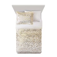 Your Zone Glam Gold Metallic Leopard Print 5 Piece Bed In A Bag Comforter Set, Twin/Twin Xl, Ivory/Gold