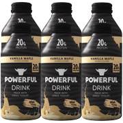 Powerful Drink  Protein Shake, Meal Replacement Shake, Greek Yogurt, Gluten Free, Ready to Drink, 20g Protein, Vanilla Maple, 6 Pack