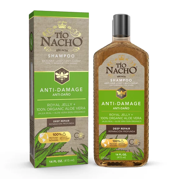 Tio Nacho Aloe Vera Deep Repair Shampoo with Royal Jelly, Anti-Hair Loss, All Hair Types, 14 oz Bottle