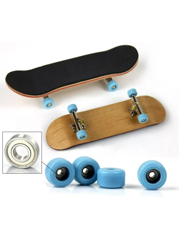 Professional Wooden Finger Skateboard Complete Mini Fingerboard with Soft Pad and Bearing Wheels, Maple Finger Board Need to Assemble, Finger Toy for Kids and Fingerskateboard Fans