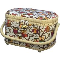 Michley FS-096 Owl-Patterned Sewing Basket With 41-Piece Sewing Kit