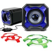 GOgroove SonaVERSE GS3 USB Computer Speakers with Interchangeable Grills & Powerful 5W Drivers - Works with Acer , ASUS , Alienware , CybertronPC , Dell , HP & More Desktop / Laptop Computers