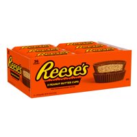 REESE'S, Milk Chocolate Peanut Butter Cups Candy, Bulk Valentine's Day Candy, 1.5 Oz., Bars, 36 ct