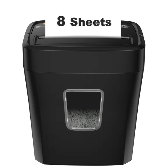 8-Sheet Cross Cut Paper Shredder for Home Office Use