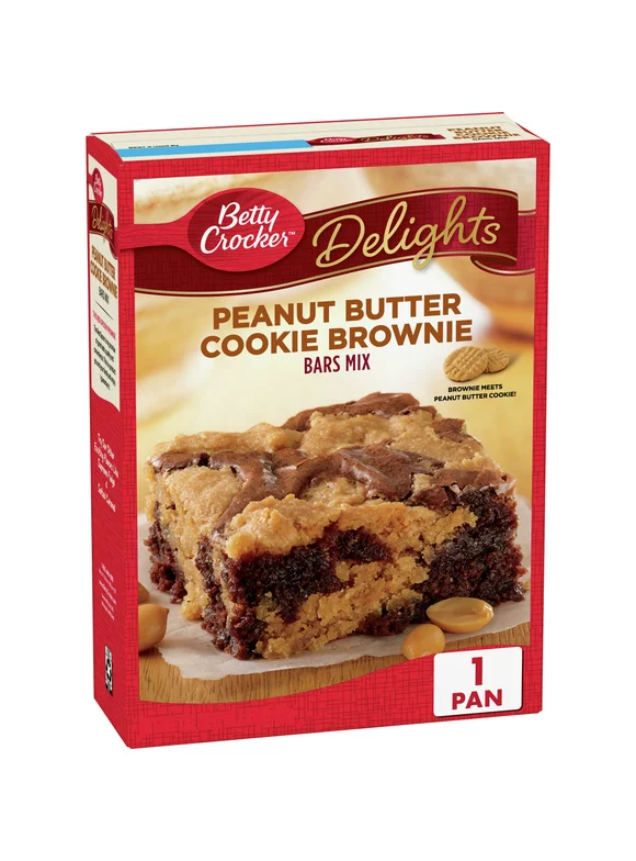 Betty Crocker Delights Peanut Butter Cookie Brownie Bar Mix, 17.2 oz.