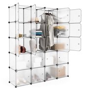 Lowestbest Cube Storage Organizer, Book Shelf 20 Cube Storage Unit for Clothes, Plastic Cube Storage Shelves for Bedroom Living Room Office, White