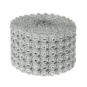 Sparkling Flower Mesh Ribbon Plastic Rhinestone Wrap Roll Clothes Jewelry Belt Trim