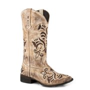 roper women's belle western boot, tan, 7.5 b(m) us