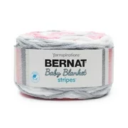 Bernat Baby Blanket Stripes Yarn, Ballerina, 10.5oz(300g), Super Bulky, Polyester