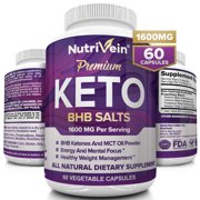 Nutrivein Premium Keto Weight Loss Supplement, 1600 mg, 60 Capsules