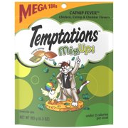 TEMPTATIONS MIXUPS Crunchy and Soft Cat Treats Catnip Fever Flavor, 6.3 oz. Pouch