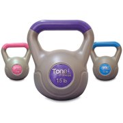 Tone Fitness 30 lbs Kettlebell Set, Includes 5-15 lbs