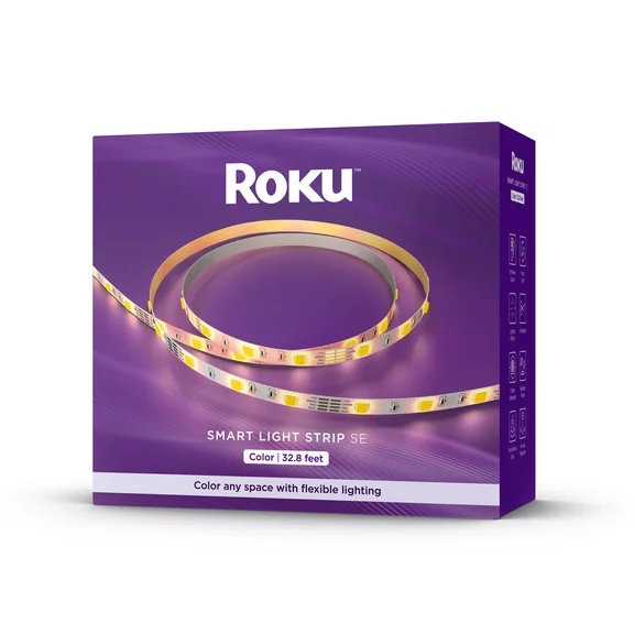 Roku Smart Home Smart Light Strip SE 32.8 Foot with 16 Million Color Options, White Light Option, and Custom Presets - Indoor