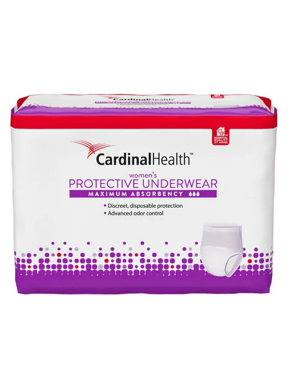 Cardinal Health Maximum Absorbency Protective Underwear For Women, Medium, 32 - 44", 95 - 185 Lbs