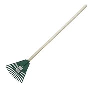Kids 14ft. Garden Leaf Rake Tool Lawns a Yards with 72/C Wooden Handle Sweep Fall Leaves Easy Grip Handle - Green-28