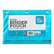 Pen + Gear Solid Polyester Binder Pouch Pencil Case, Teal, 10.25" x 7.25"
