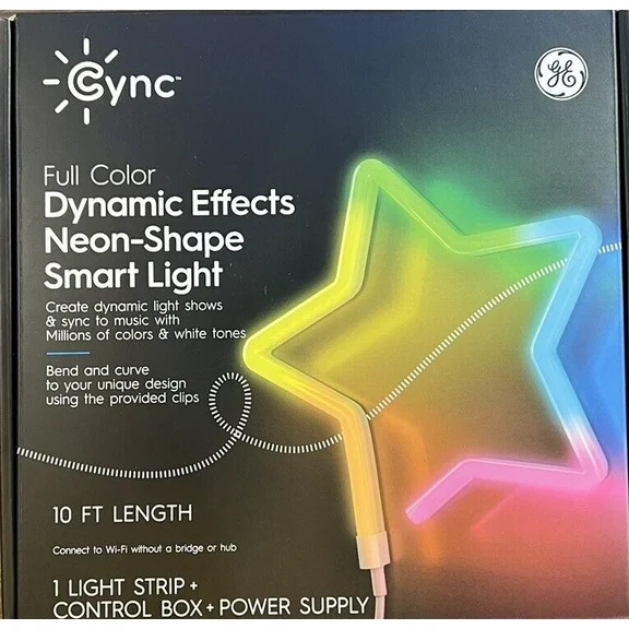 GE 10' Cync Dynamic Effects Neon Shaped Smart Light Indoor Light Strip