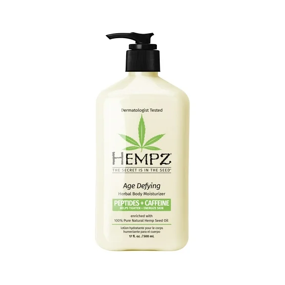 Hempz Age Defying Herbal Moisturizer Lotion for Dry Skin, 17 fl oz