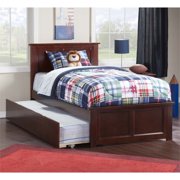 Rosebery Kids Twin Platform Bed with Trundle in Walnut