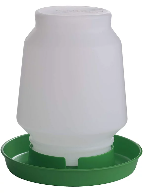 Little Giant 1 Gallon Complete Plastic Poultry Fount (1 Gallon) Heavy Duty Plastic Gravity Fed Water Container Jar (Lime Green) (Item No. 7506LIMEGREEN)