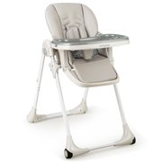 Babyioy Baby Foldable Convertible High Chair w/Wheels Adjustable Height Recline Gray
