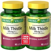 Spring Valley Standardized Extract Milk Thistle Dietary Supplement, 175 mg, 90 count, 2 pack