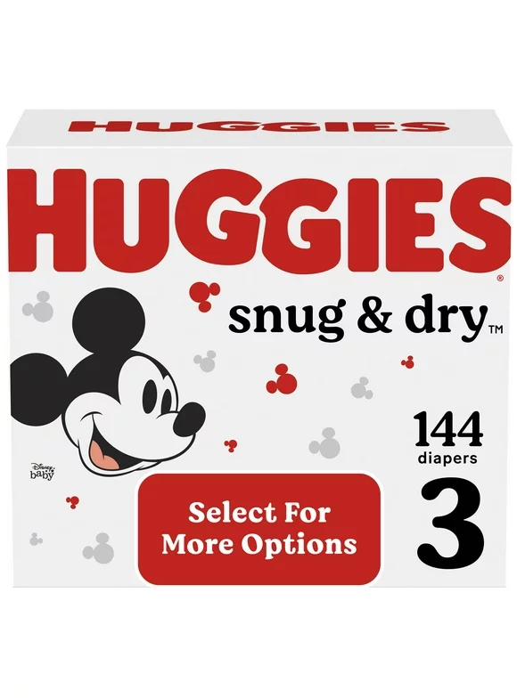 Huggies Snug & Dry Baby Diapers, Size 3, 144 Ct (Select for More Options)