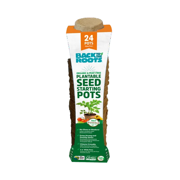 Back to the Roots 2.4" x 2.38" Circle Organic Plantable Seed Starting Pots (24 Count)