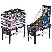 MD Sports 48" 12 In 1 Combo Game Table, Air Hockey, Knock Hockey, Foosball, Basketball, Table Tennis, Gag Toss, Archery, Chess, Checkers, Backgammon, Dice, Quick & Easy Transform