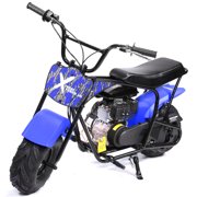 XtremepowerUS Pro-Series Off Road Mini Dirt Bike 80CC 4-Stroke Kids Dirt Road Dirt Bikes Trail Mini Bike, Blue/Black