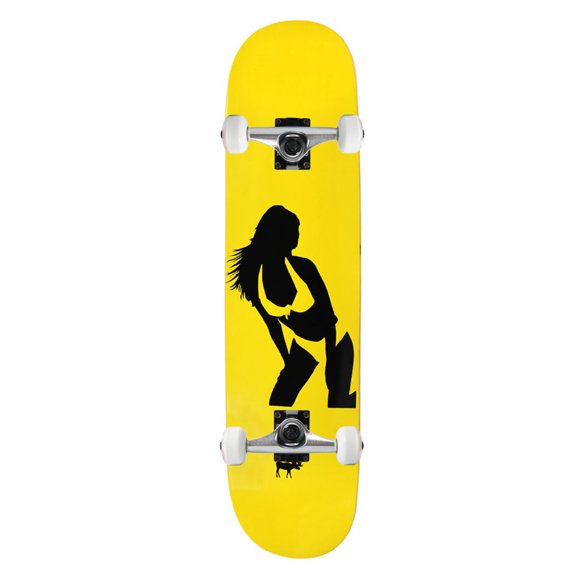 Moose Skateboard Complete Canadian Maple Girl Silhouette Yellow 7.75"