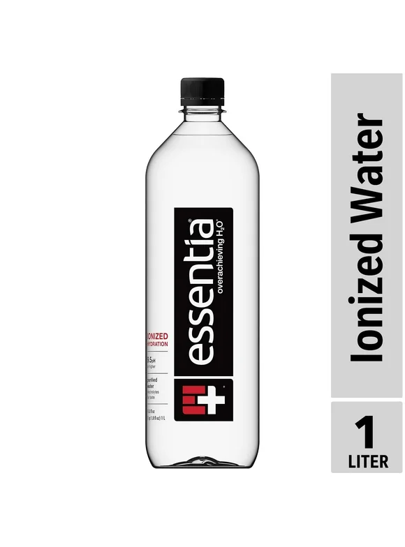 Essentia Bottled Water, Ionized Alkaline Water, 1 Liter Plastic Bottle