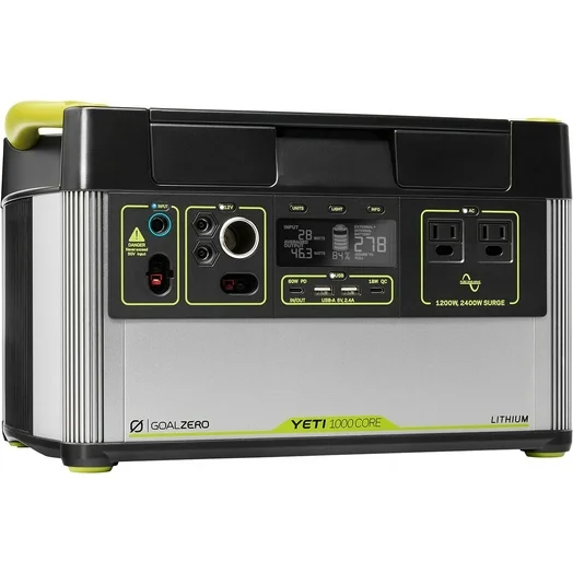 Goal Zero Yeti 1000W Core Portable Power Station, Solar Powered Generator for Camping and Tailgating, Emergency Power
