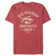 Men's Star Wars Rebel X-Wing Starfighter Corps Collegiate  Graphic Tee Red Heather 2X Large