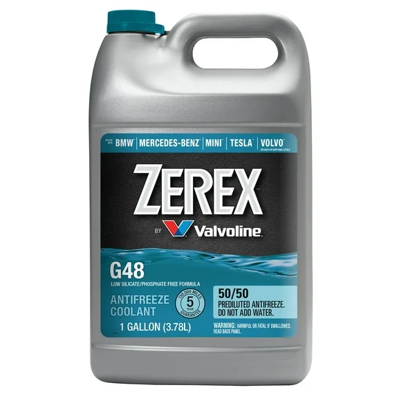 Zerex G48 Low Silicate/Phosphate Free Antifreeze/Coolant 50/50 Prediluted Ready-to-Use 1 GA