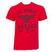 Gas Monkey Garage Men's Red Wings Logo T-Shirt-Medium