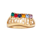 Family Jewelry Personalized "Mother" Birthstone 14kt Gold-Tone Ring