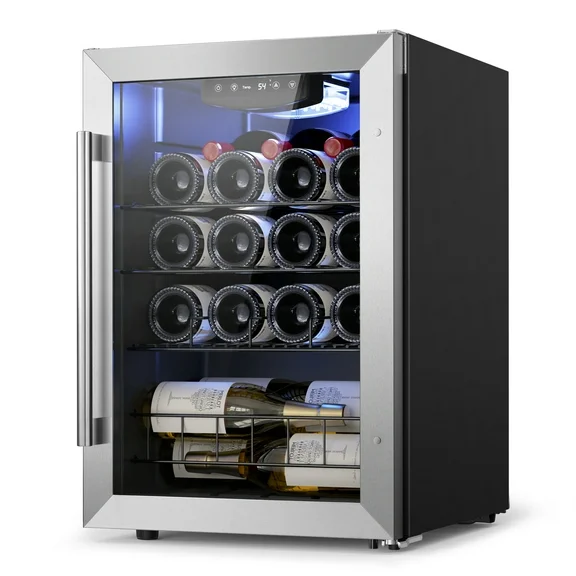 Yeego Wine Refrigerator Cooler, Freestanding Compact Wine Fridge, 20 Bottle