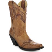 CORRAL Women's Short Cowgirl Boot Square Toe Tan 7.5 M US