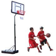 Zimtown 6.9' - 8.5' Height Adjustable Basketball Hoop Stand, with 34 Inch Shatterproof Backboard and Wheels, for Kids Teenager/Youth Playing