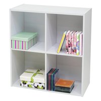 K&B Furniture White Wood 4 Cube Bookcase